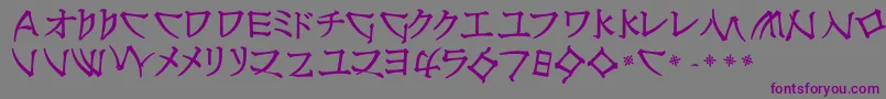 NipponlatinBold-fontti – violetit fontit harmaalla taustalla