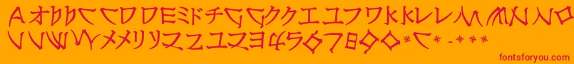 フォントNipponlatinBold – オレンジの背景に赤い文字