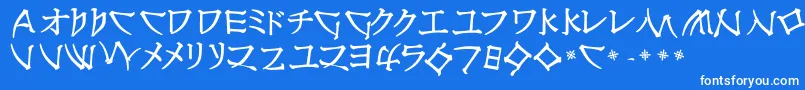 Fonte NipponlatinBold – fontes brancas em um fundo azul