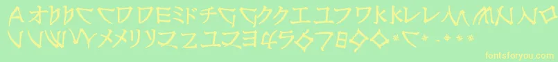 NipponlatinBold-Schriftart – Gelbe Schriften auf grünem Hintergrund