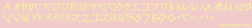 NipponlatinBold-Schriftart – Gelbe Schriften auf rosa Hintergrund