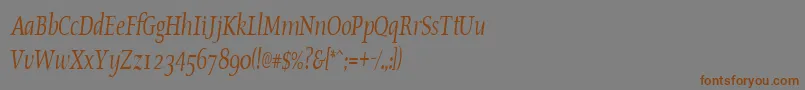 Шрифт OldstylecondensedItalic – коричневые шрифты на сером фоне