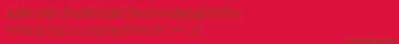 Czcionka OldstylecondensedItalic – brązowe czcionki na czerwonym tle