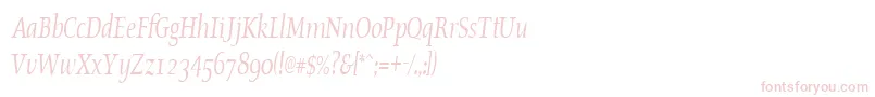 OldstylecondensedItalic Font – Pink Fonts on White Background