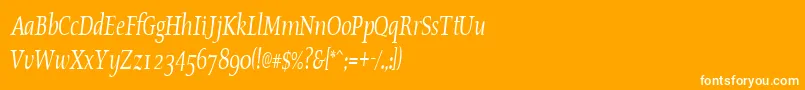 OldstylecondensedItalic Font – White Fonts on Orange Background