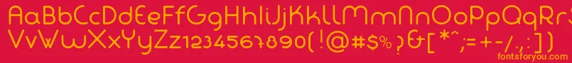 フォントFabadaRegular – 赤い背景にオレンジの文字