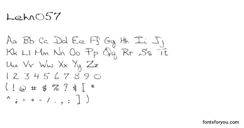 A fonte Lehn057 – alfabeto, números, caracteres especiais