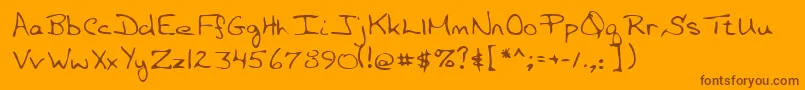 Lehn057 Font – Brown Fonts on Orange Background