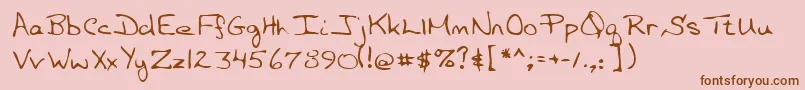 Lehn057 Font – Brown Fonts on Pink Background