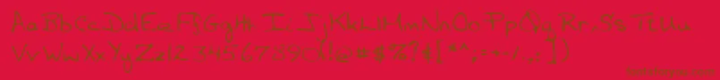 Lehn057 Font – Brown Fonts on Red Background