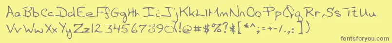 Lehn057 Font – Gray Fonts on Yellow Background