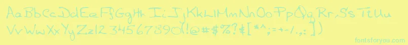 Lehn057 Font – Green Fonts on Yellow Background