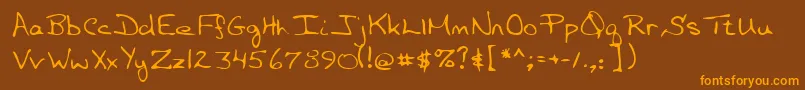 Lehn057 Font – Orange Fonts on Brown Background