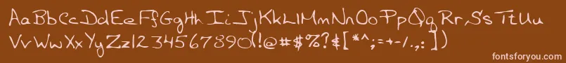 Lehn057 Font – Pink Fonts on Brown Background