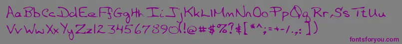 Lehn057 Font – Purple Fonts on Gray Background