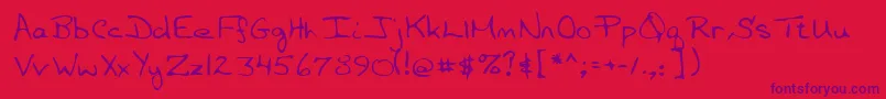 Lehn057 Font – Purple Fonts on Red Background