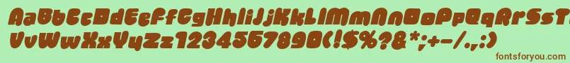 Fonte JellybeanItalic – fontes marrons em um fundo verde