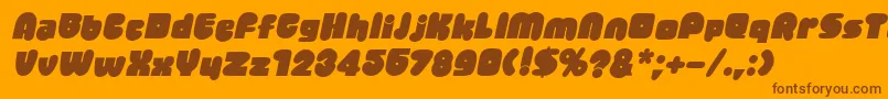 JellybeanItalic Font – Brown Fonts on Orange Background