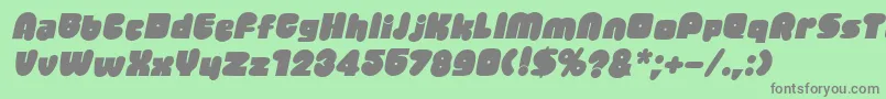 JellybeanItalic Font – Gray Fonts on Green Background