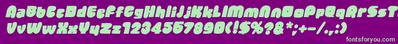 JellybeanItalic Font – Green Fonts on Purple Background