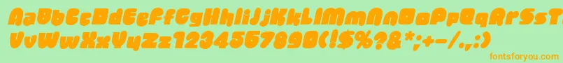 JellybeanItalic Font – Orange Fonts on Green Background