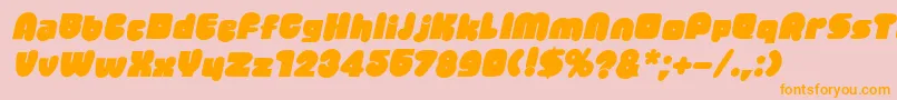 JellybeanItalic-Schriftart – Orangefarbene Schriften auf rosa Hintergrund