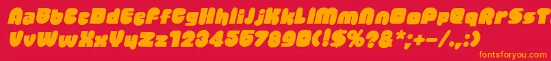 JellybeanItalic Font – Orange Fonts on Red Background
