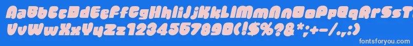 JellybeanItalic Font – Pink Fonts on Blue Background