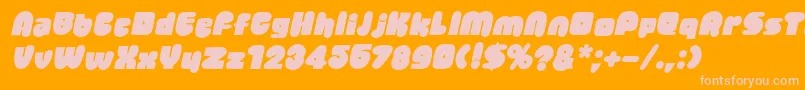 JellybeanItalic Font – Pink Fonts on Orange Background