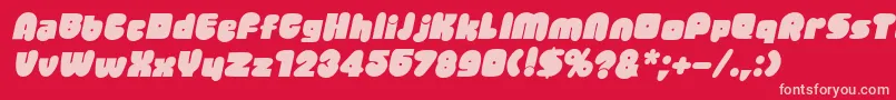 JellybeanItalic Font – Pink Fonts on Red Background