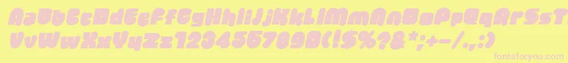 JellybeanItalic Font – Pink Fonts on Yellow Background