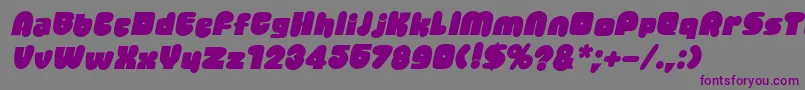 Czcionka JellybeanItalic – fioletowe czcionki na szarym tle