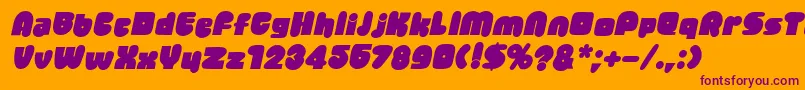 JellybeanItalic Font – Purple Fonts on Orange Background