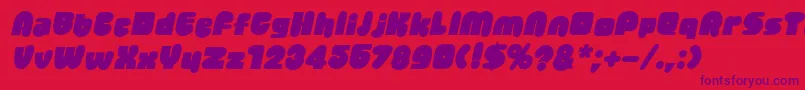 フォントJellybeanItalic – 赤い背景に紫のフォント