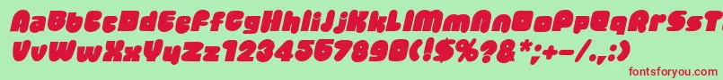 JellybeanItalic Font – Red Fonts on Green Background