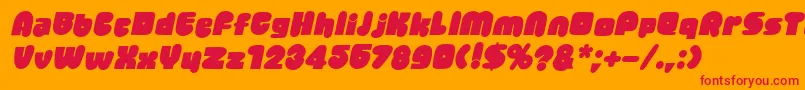 JellybeanItalic-Schriftart – Rote Schriften auf orangefarbenem Hintergrund