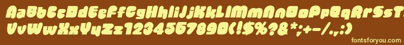 JellybeanItalic Font – Yellow Fonts on Brown Background