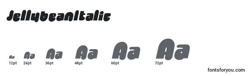 JellybeanItalic Font Sizes