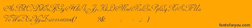 AdinekirnbergS-Schriftart – Schwarze Schriften auf orangefarbenem Hintergrund