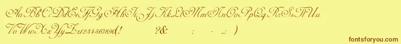 Шрифт AdinekirnbergS – коричневые шрифты на жёлтом фоне