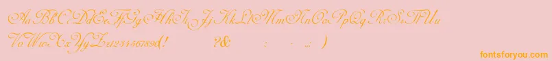 AdinekirnbergS-Schriftart – Orangefarbene Schriften auf rosa Hintergrund