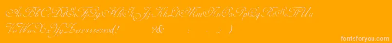 AdinekirnbergS-Schriftart – Rosa Schriften auf orangefarbenem Hintergrund