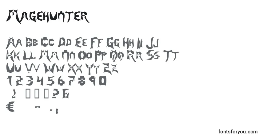 Schriftart Magehunter – Alphabet, Zahlen, spezielle Symbole