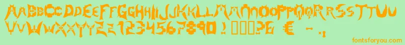 Magehunter Font – Orange Fonts on Green Background