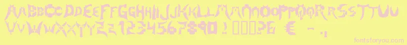 Magehunter Font – Pink Fonts on Yellow Background