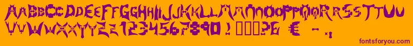 フォントMagehunter – オレンジの背景に紫のフォント