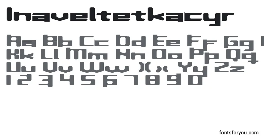 Шрифт Inaveltetkacyr – алфавит, цифры, специальные символы