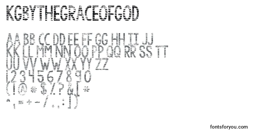 Czcionka Kgbythegraceofgod – alfabet, cyfry, specjalne znaki