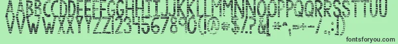 Шрифт Kgbythegraceofgod – чёрные шрифты на зелёном фоне