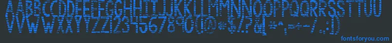 フォントKgbythegraceofgod – 黒い背景に青い文字